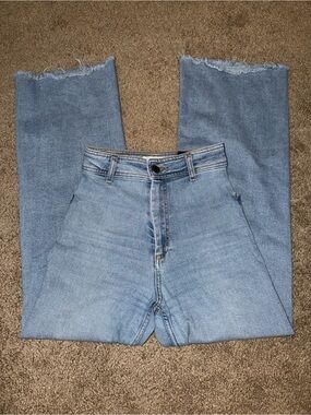 Medium Wash High-Rise Wide Leg Zara Jeans
